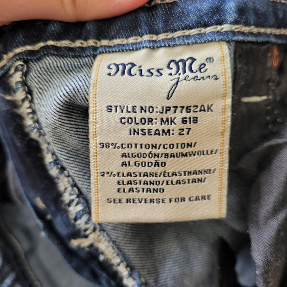 Miss Me Signature‎ Ankle Skinny Born to Be Boho Denim Embroidered Jean. Size 26 - Picture 9 of 15